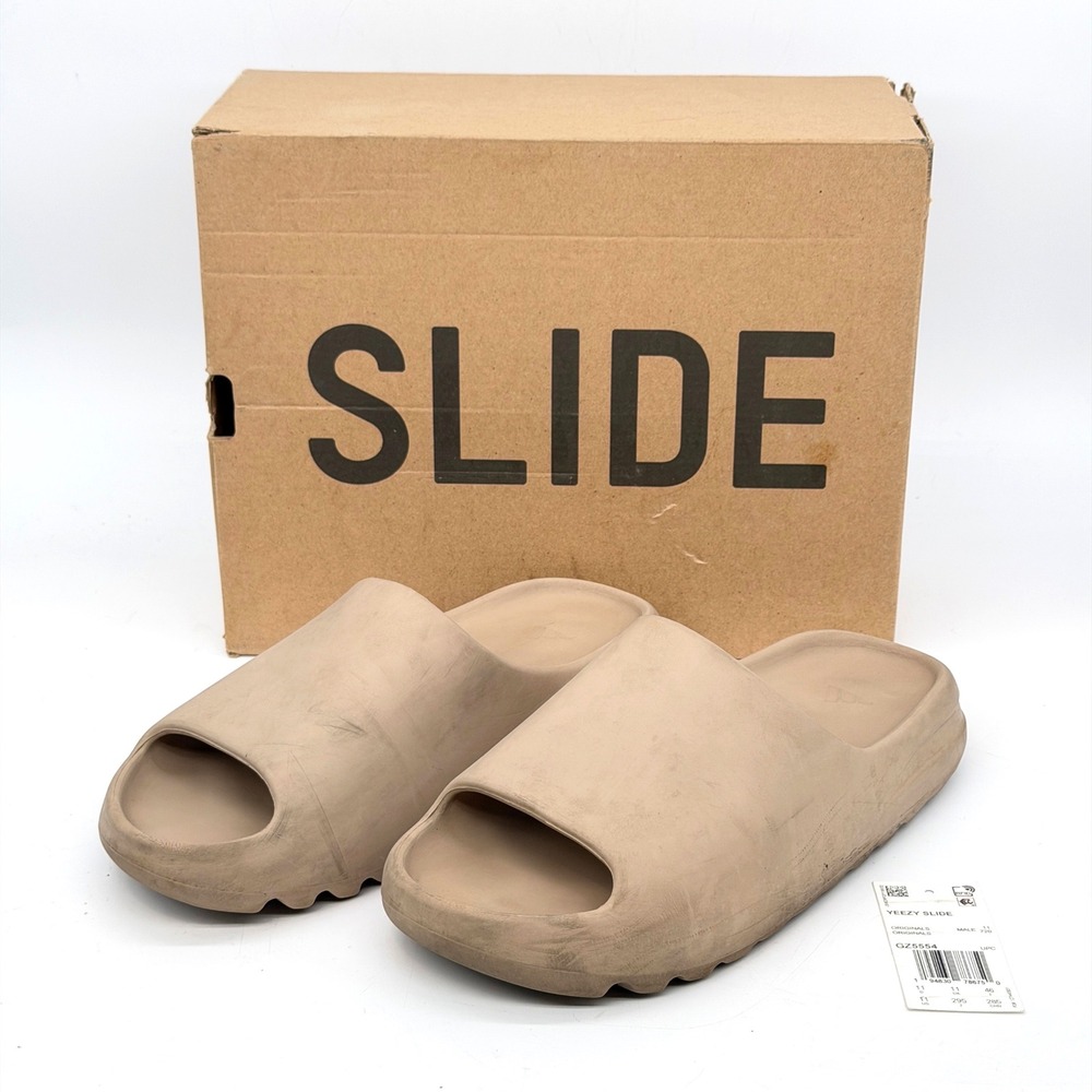 Adidas Yeezy Slide Pure GZ5554 Mens Size 11 Tan Beige Sandal Shoes Good Cond